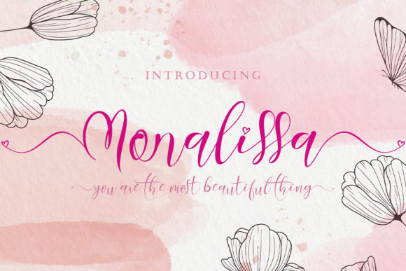 Monalissa Typeface: Elegant Script for Handmade Products
